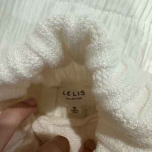 lelis white cable knit sweater
